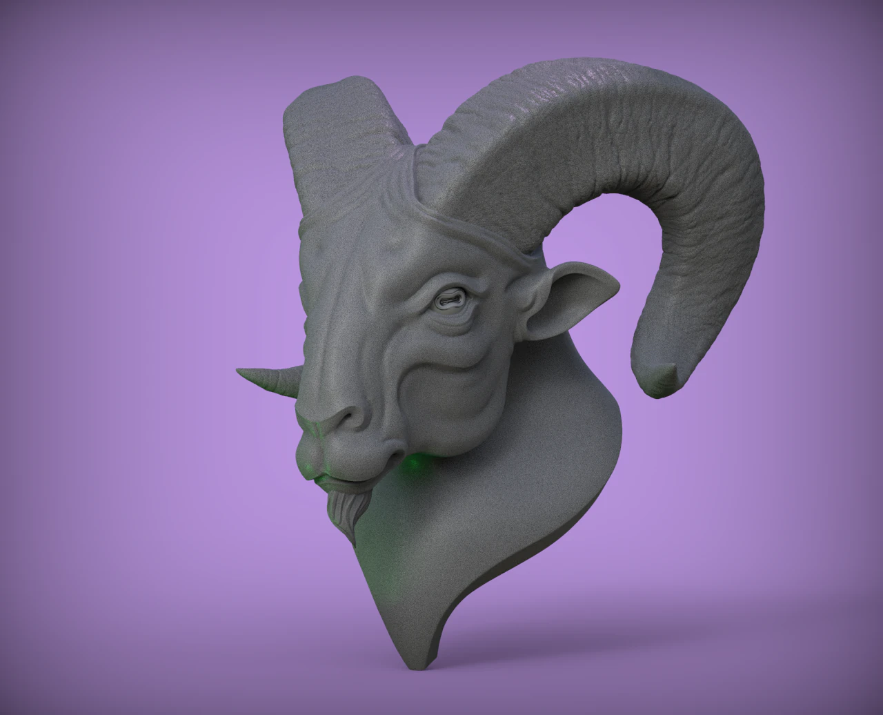 ram head 3D Print Model .c4d .max .obj .3ds .fbx .stl .blend 