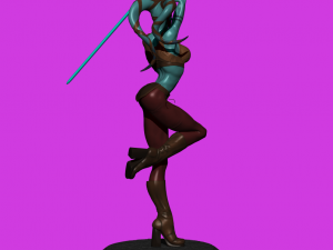 star wars jedi knight aayla secura with war paint fanart Modello 3D