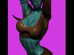 star wars jedi knight aayla secura with war paint fanart Modello 3D