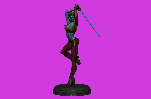star wars jedi knight aayla secura with war paint fanart Modello 3D .c4d .max .obj .3ds .fbx .stl .blend