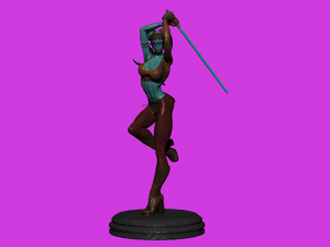 star wars jedi knight aayla secura with war paint fanart 3D 모델