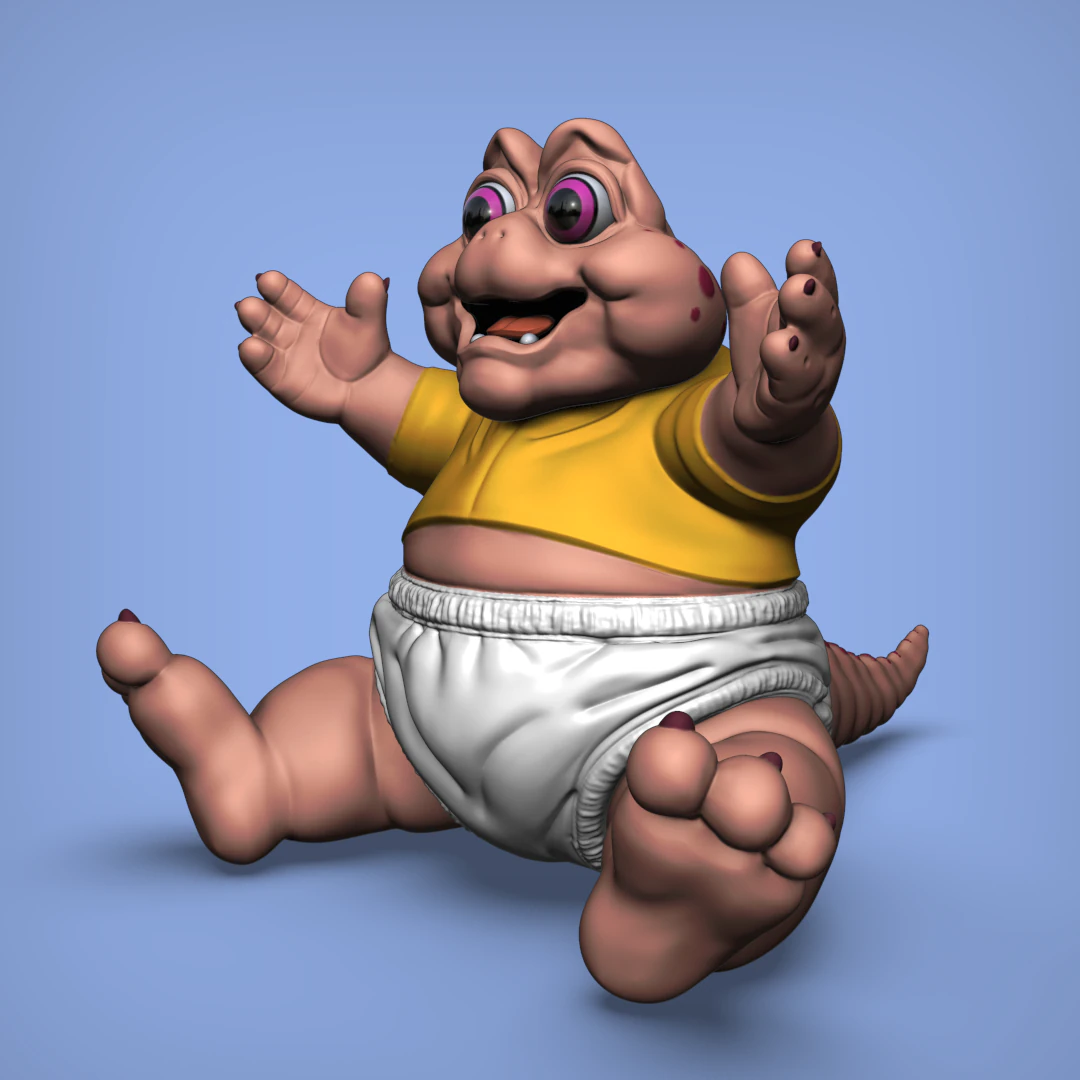 baby dinosaur from dinosaurs 90s serie 3D Print Model .c4d .max .obj .3ds .fbx .stl .blend