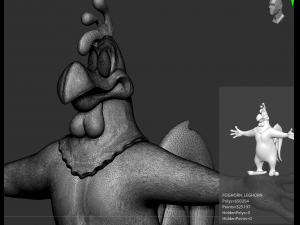 foghorn leghorn - gallo claudio - tpose 3Dモデル