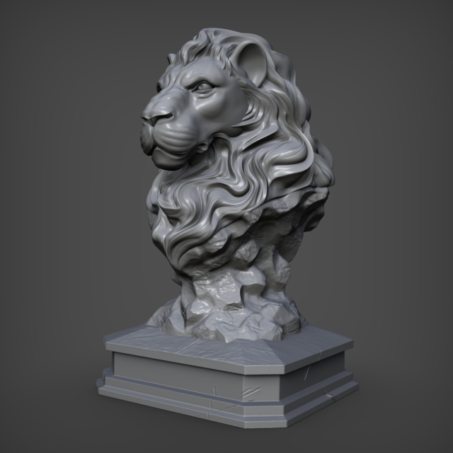 lion 3D 프린트 모델 .c4d .max .obj .3ds .fbx .stl .blend 