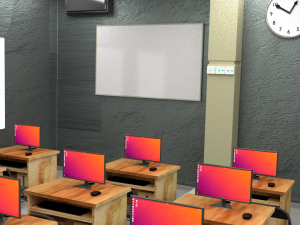 classroom environment with character 3D मॉडल