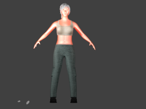 female cartoon character for game Modelo 3D