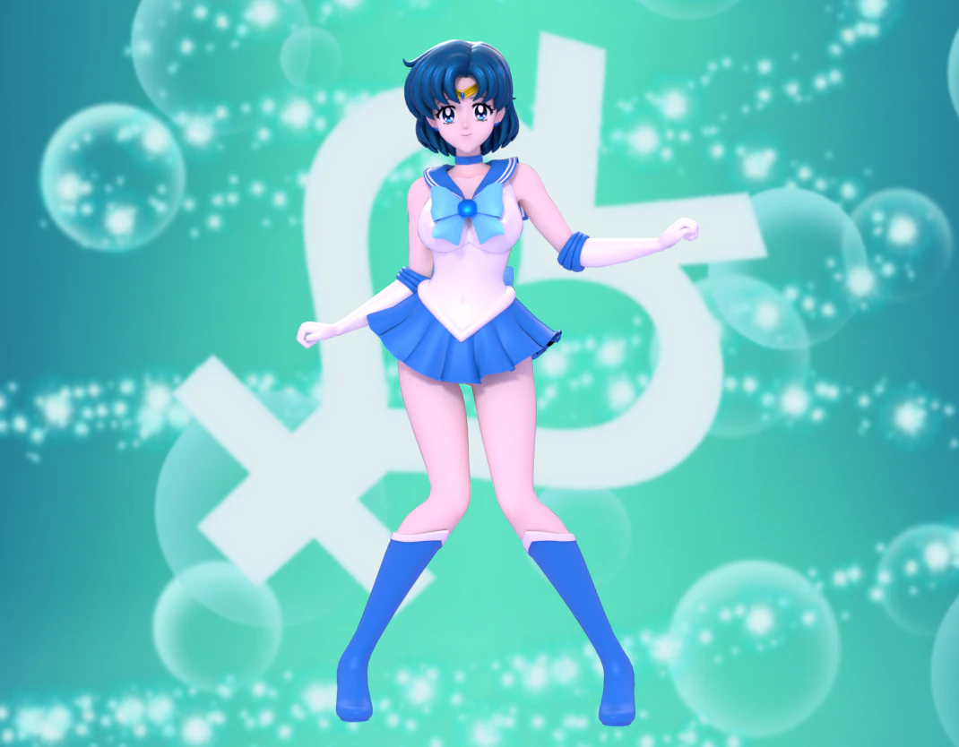 Ami mizuno-sailor mercury 3D Model .c4d .max .obj .3ds .fbx .stl .blend