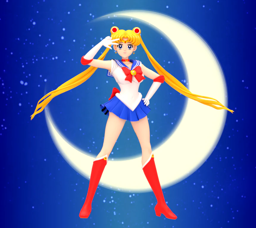 Sailor moon - usagi tsukino 3D Model .c4d .max .obj .3ds .fbx .stl .blend