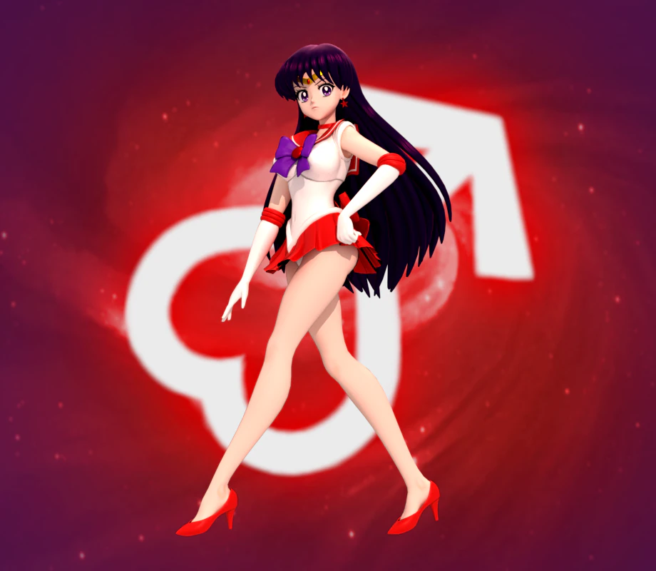 Sailor mars - rei hino 3D Model .c4d .max .obj .3ds .fbx .stl .blend