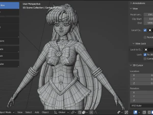 Sailor Pluto - Setsuna Meiou 3D Model