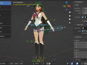 Sailor Pluto - Setsuna Meiou Modelo 3D