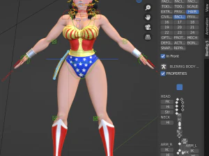 Wonder Woman - Style dessin anim&eacute; Modèle 3D