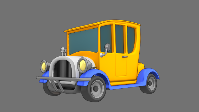 cartoon car classic 3D 模型 .c4d .max .obj .3ds .fbx .stl .blend 