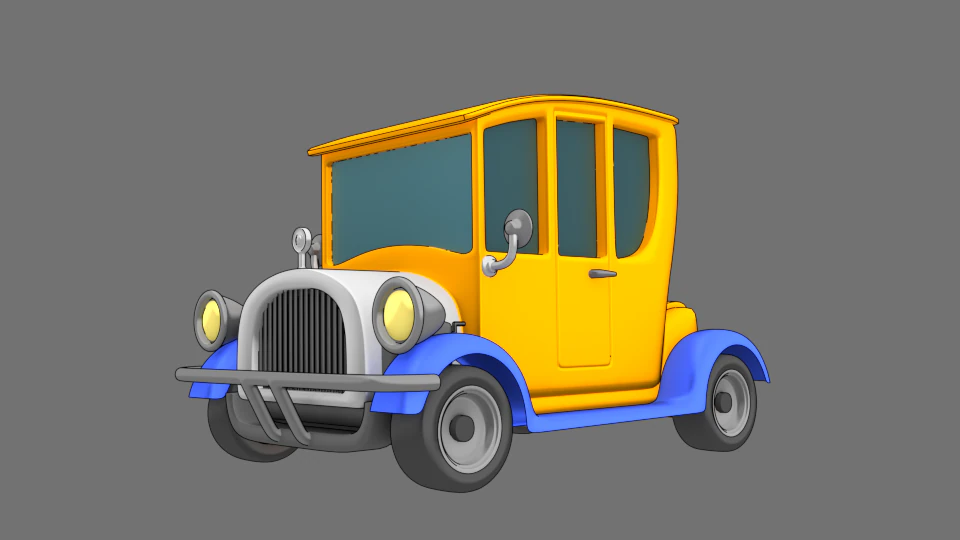 cartoon car classic 3D Model .c4d .max .obj .3ds .fbx .stl .blend 