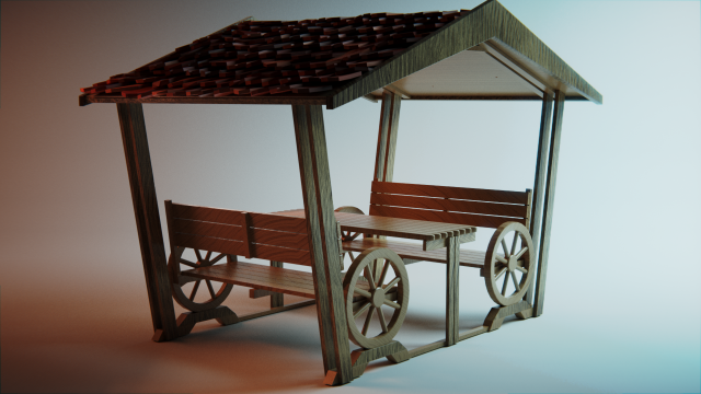 pavilion 3D Model .c4d .max .obj .3ds .fbx .stl .blend 