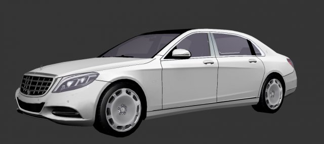mercedes-maybach s600 x222 2014 hq low poly Model 3D .c4d .max .obj .3ds .fbx .stl .blend 