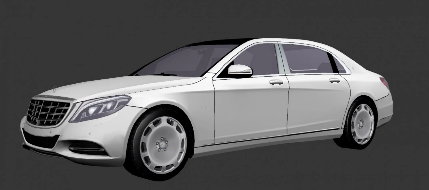 mercedes-maybach s600 x222 2014 hq low poly 3D Model .c4d .max .obj .3ds .fbx .stl .blend 