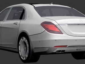mercedes-maybach s600 x222 2014 hq low poly 3D Model