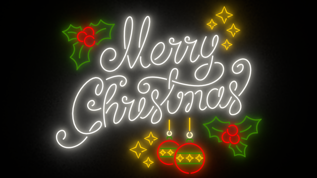 merry christmas led typo decoration 3D Model .c4d .max .obj .3ds .fbx .stl .blend