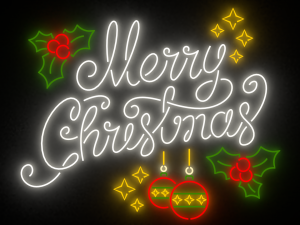 merry christmas led typo decoration Model 3D