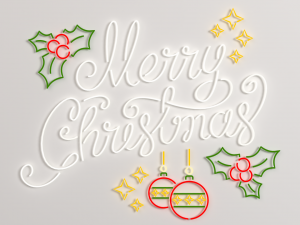 merry christmas led typo decoration 3D Model