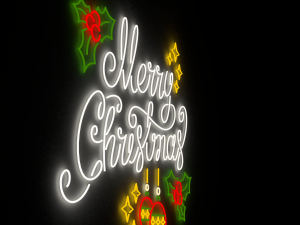 merry christmas led typo decoration 3D Model