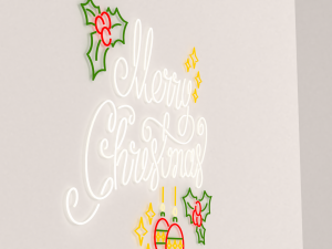 merry christmas led typo decoration 3D Model