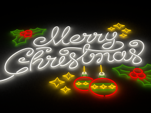 merry christmas led typo decoration 3D Model