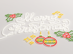 merry christmas led typo decoration 3D Model