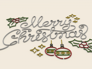 merry christmas led typo decoration 3D Model