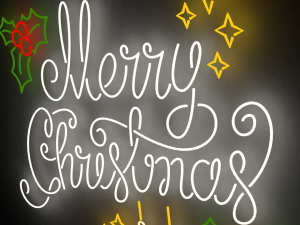 merry christmas led typo decoration 3D Model