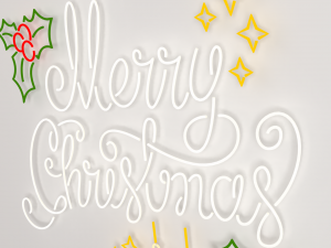 merry christmas led typo decoration 3D Model