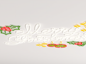 merry christmas led typo decoration 3D Model