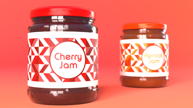 jam jar apricot and cherries 3D Model .c4d .max .obj .3ds .fbx .stl .blend 