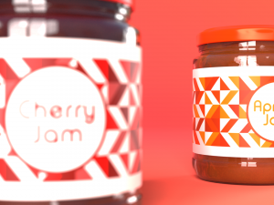 jam jar apricot and cherries 3D Model