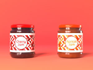 jam jar apricot and cherries 3D Model
