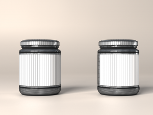 jam jar apricot and cherries 3D Model