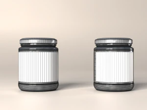 jam jar apricot and cherries 3D Model
