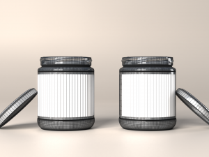 jam jar apricot and cherries 3D Model