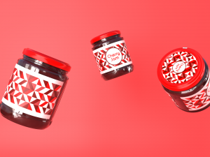 jam jar apricot and cherries 3D Model