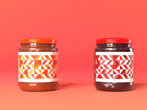 jam jar apricot and cherries 3D Model