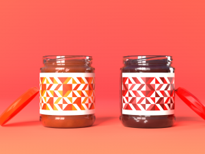 jam jar apricot and cherries 3D Model
