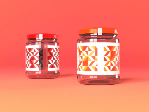 jam jar apricot and cherries 3D Model