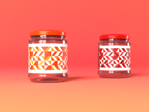 jam jar apricot and cherries 3D Model