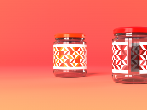 jam jar apricot and cherries 3D Model