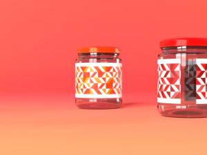jam jar apricot and cherries 3D Model