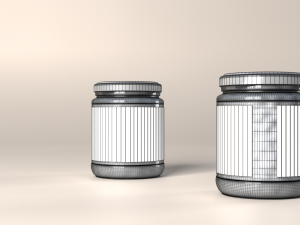 jam jar apricot and cherries 3D Model