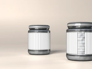 jam jar apricot and cherries 3D Model