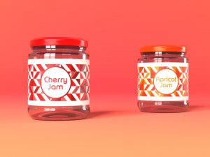 jam jar apricot and cherries 3D Model