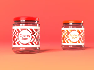 jam jar apricot and cherries 3D Model